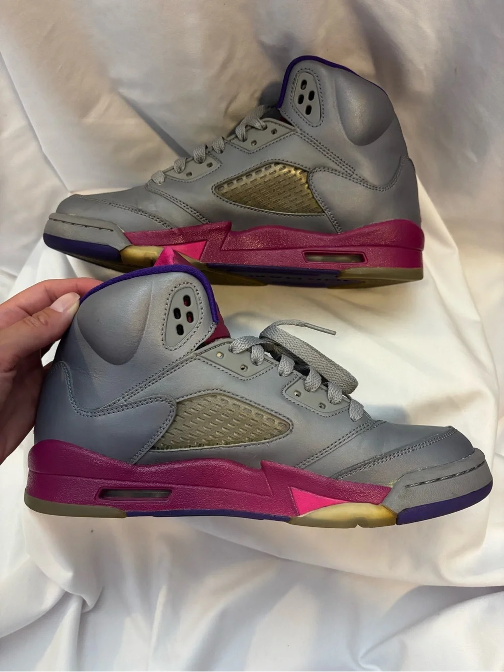 Nike Air Jordan 5 Retro Cement Grey Pink sneakers - Picture 5 of 9